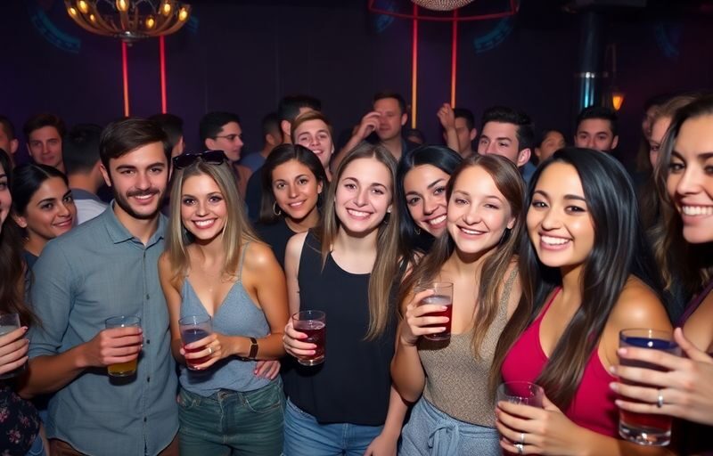 Friends dancing in a safe Columbus nightclub