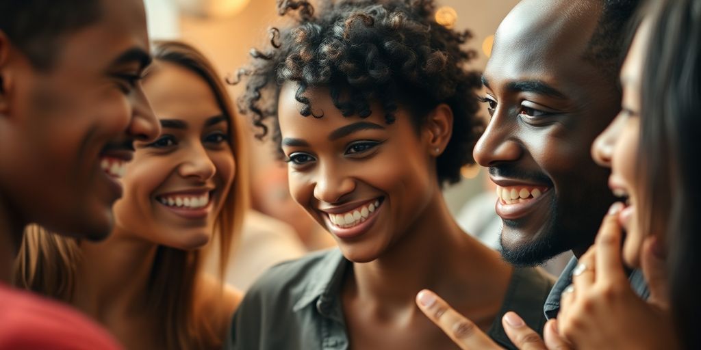 Intimate, confident, diverse people at a lively social gathering.