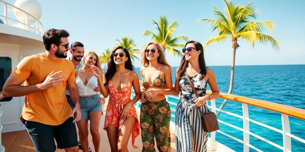 Millennials dancing on a cruise deck.