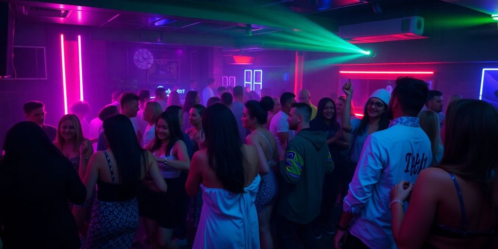 Vibrant, diverse crowd enjoys a lively, inclusive club atmosphere.