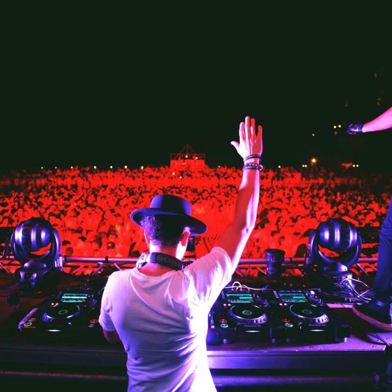 Man playing music in the stage