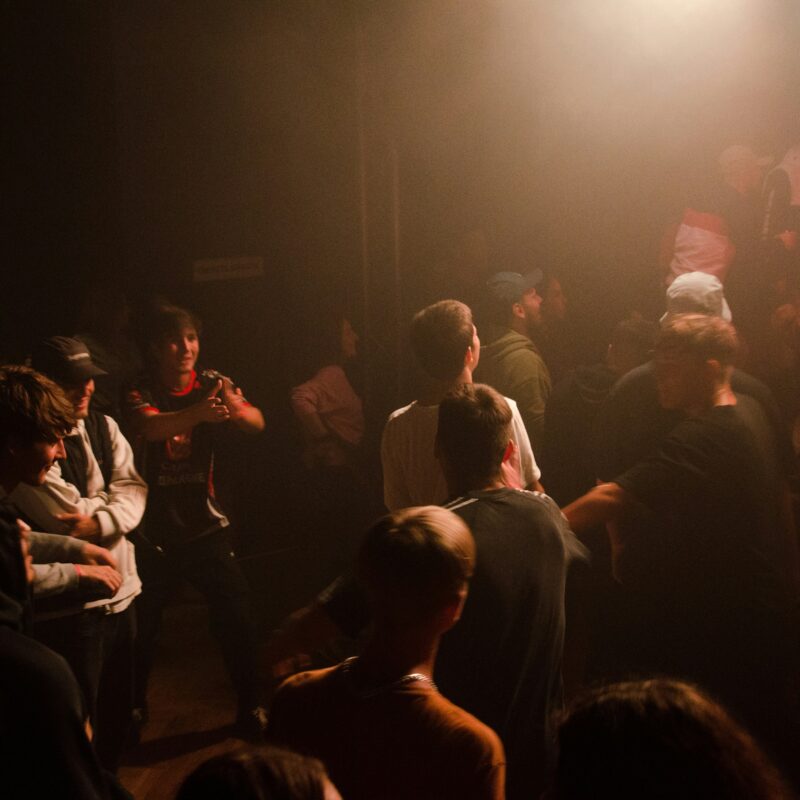 People watching performers