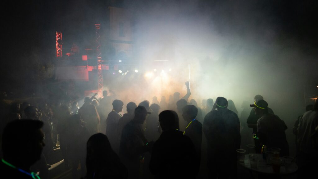 Performers going live in the club