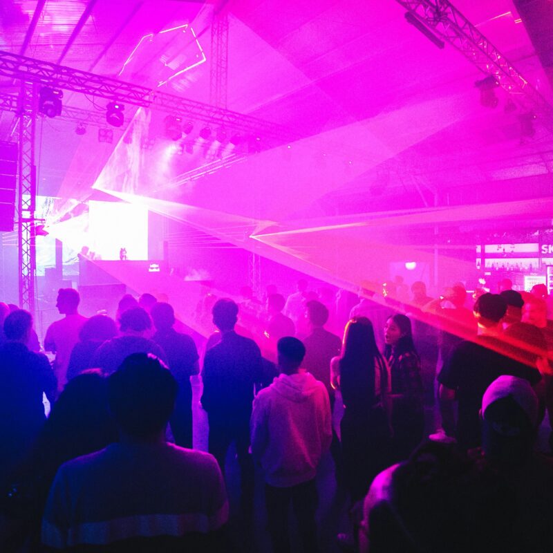 Pink light in the event