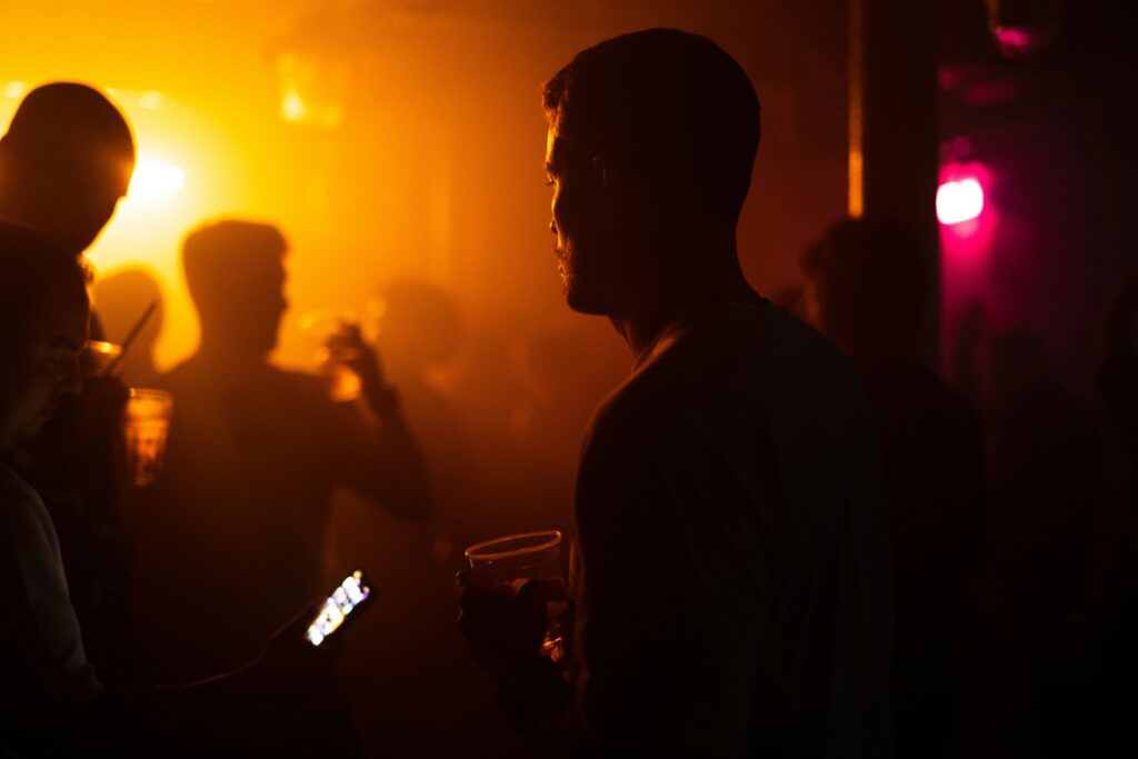 Man standing in the dark