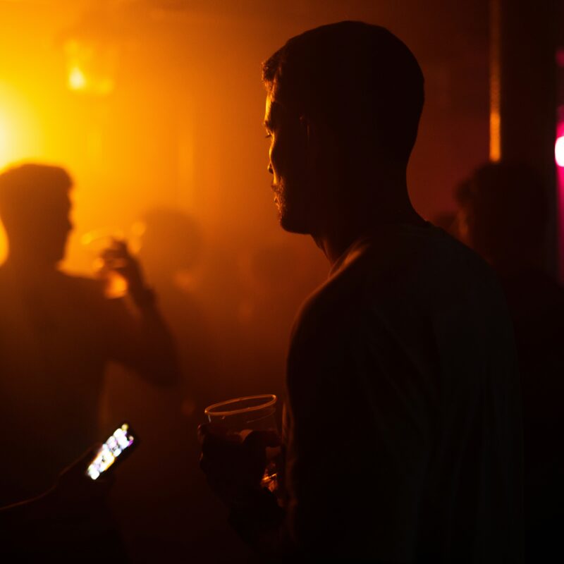 Man standing in the dark