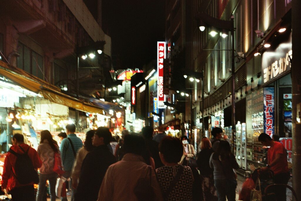 People in the night market