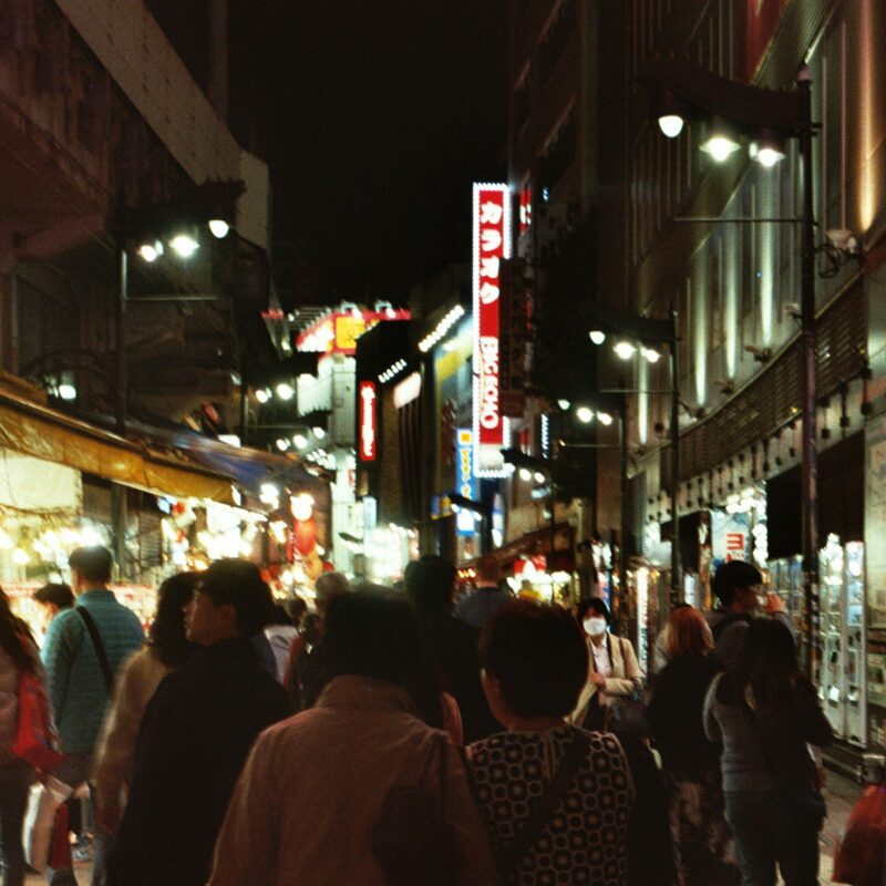 People in the night market