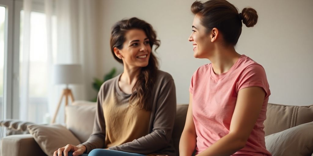 Couple discussing boundaries with another person.
