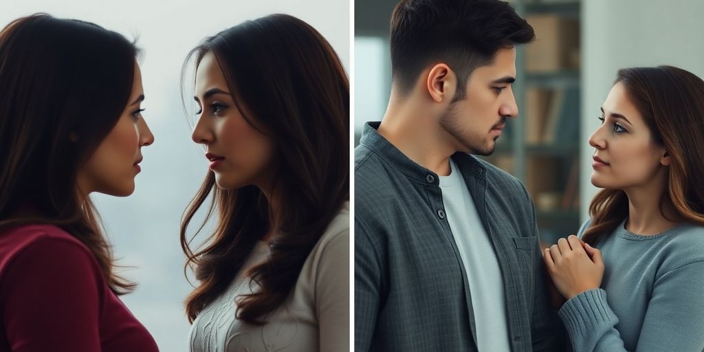 Couple dynamics with distinct emotional interactions.