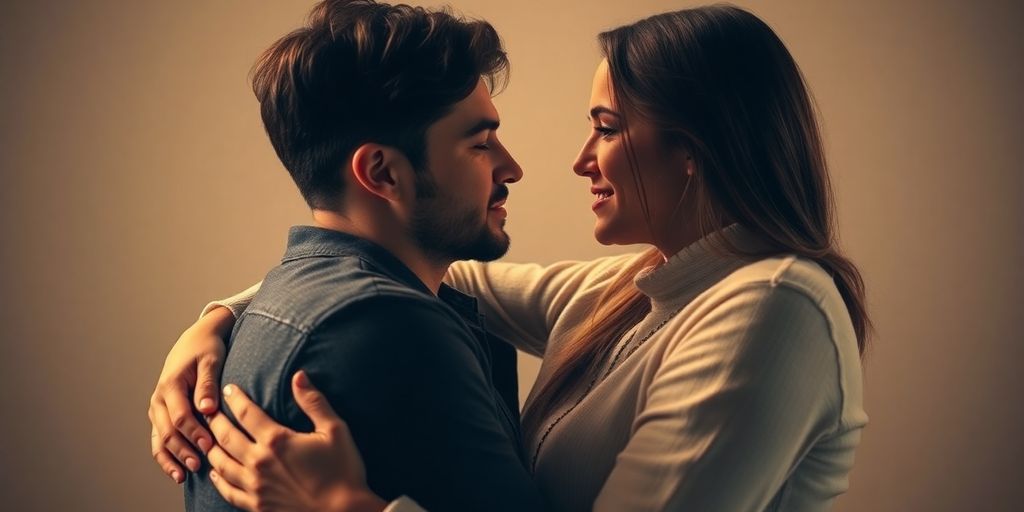 Couple in a deeply intimate and trusting sex position.