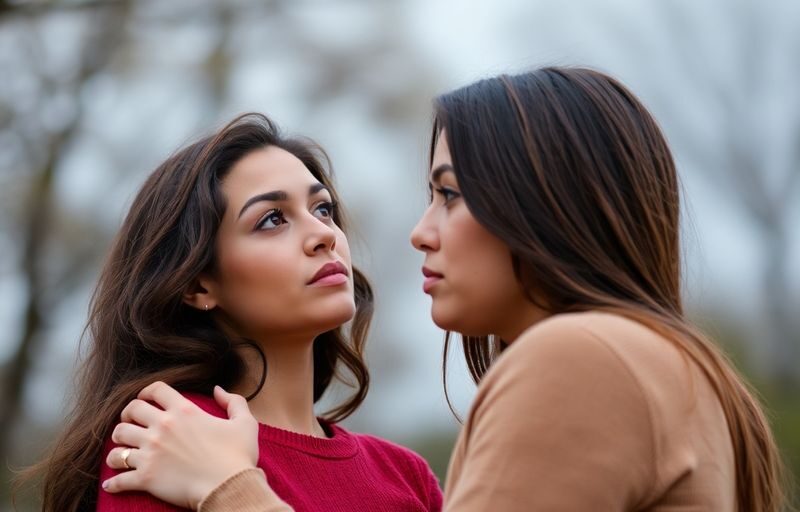 Couple in intimate setting, one partner looking ahead thoughtfully.