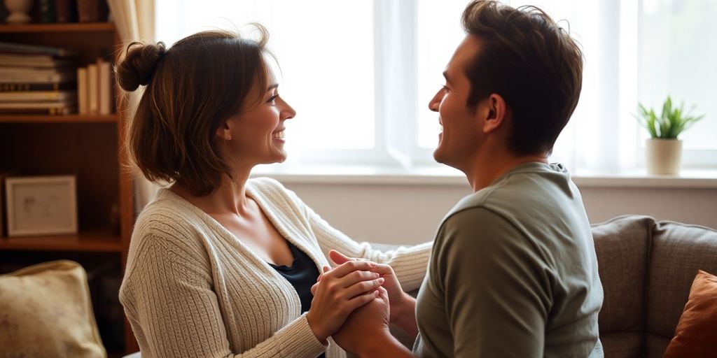 Couple sharing an intimate moment suggesting shared experiences