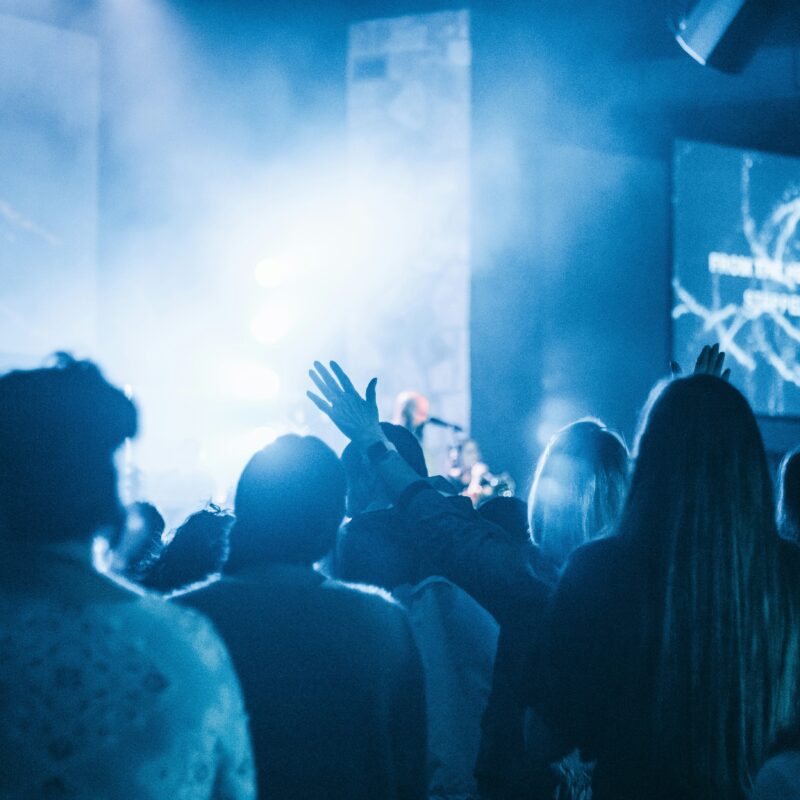 People in the event standing