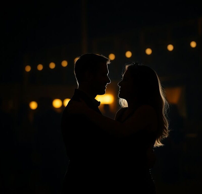 Couple dancing at a resort party