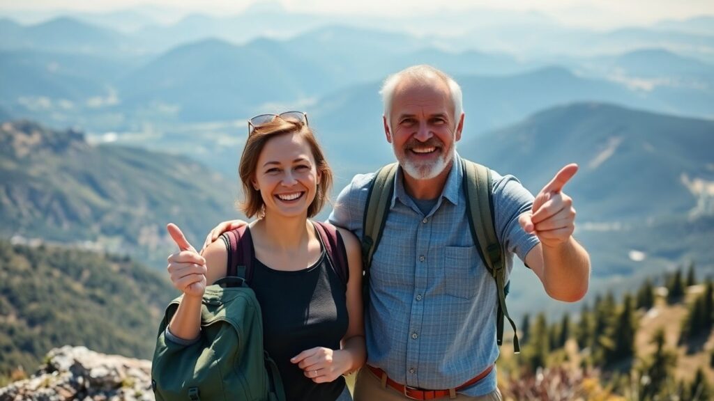 Couple enjoying a new adventure after kids leave home.