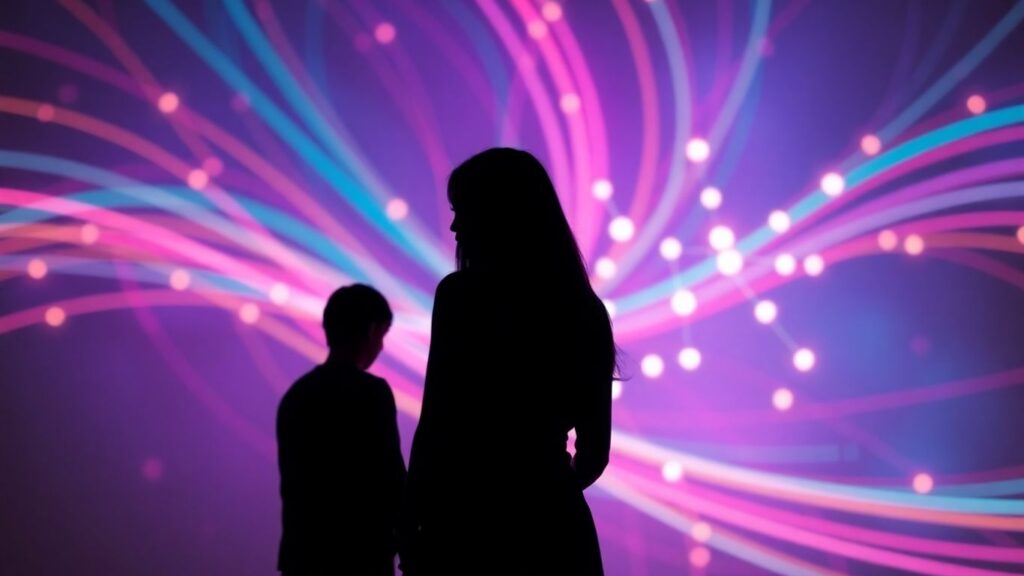 Couple in a digital network for alternative dating.