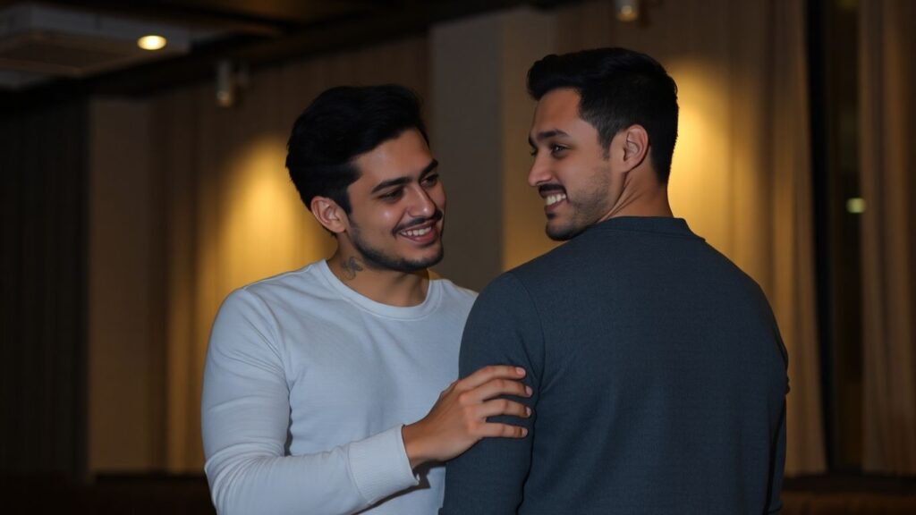 Couple sharing a moment of trust and connection.