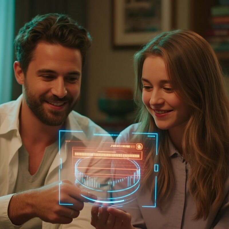 Couple using AI for matchmaking