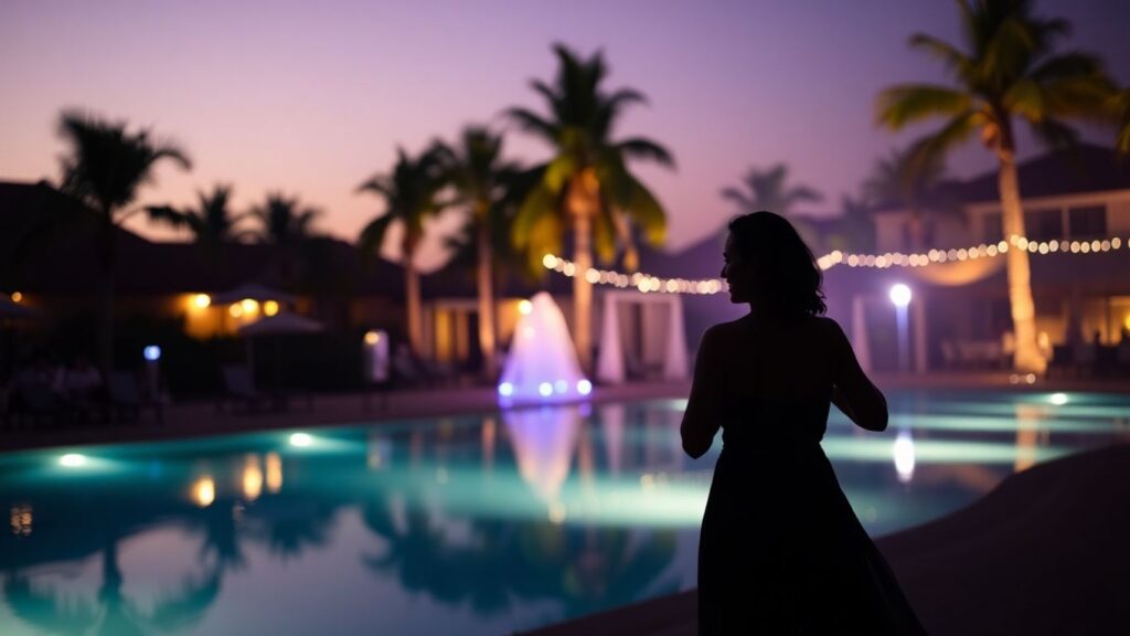 Dancing at a resort party