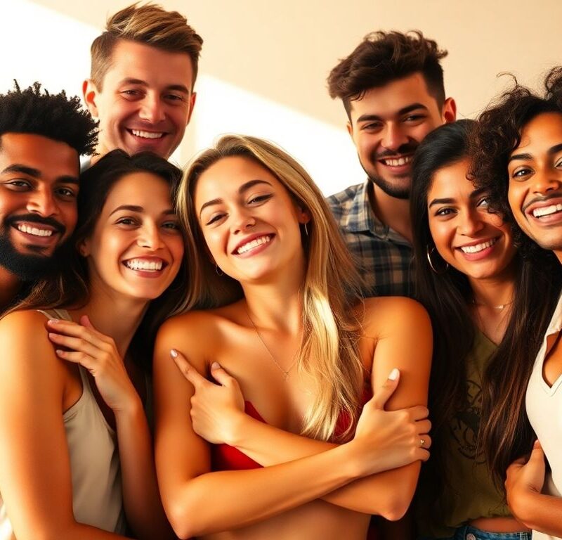 LGBTQ+ individuals in affectionate, intimate poses.