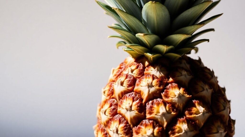 A close-up of a pineapple.