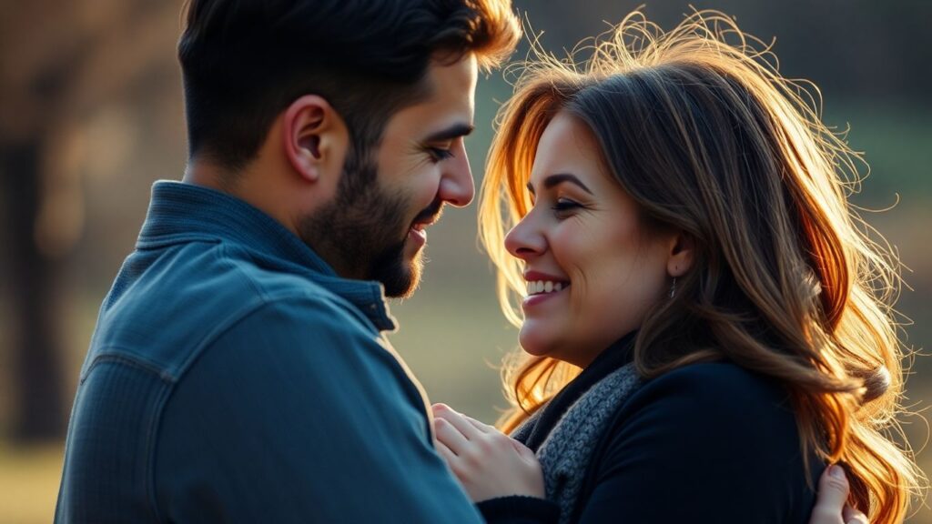 Couple embracing, showing trust and intimacy.