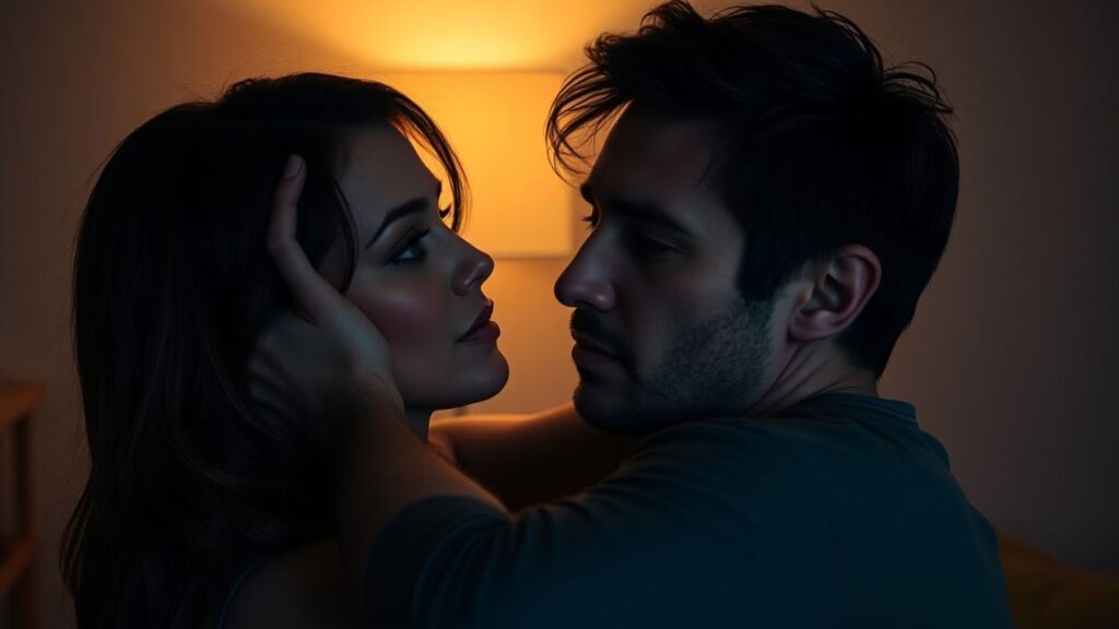 Couple exploring cuckquean desires with emotional intimacy.