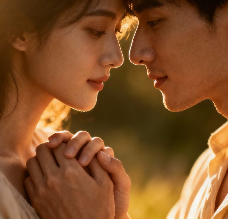 Couple exploring mutual masturbation together intimately.