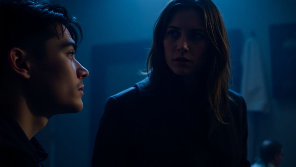 Couple in intimate setting, exploring relationship dynamics.