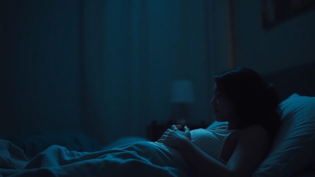 Couple in intimate setting, one person caring for another.