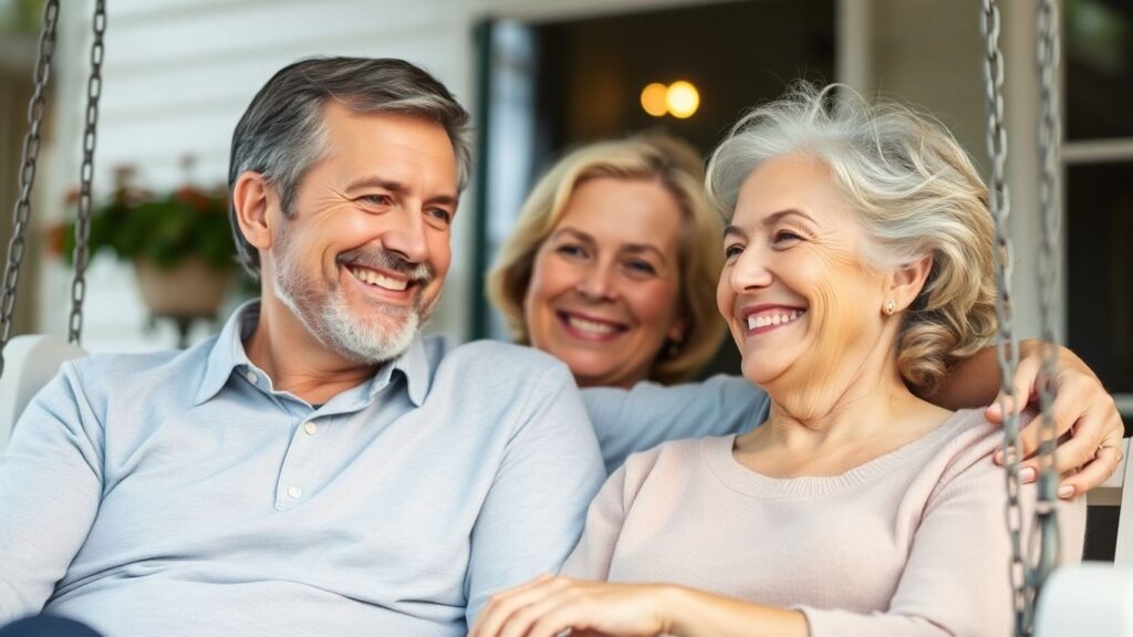 Couple on porch swing