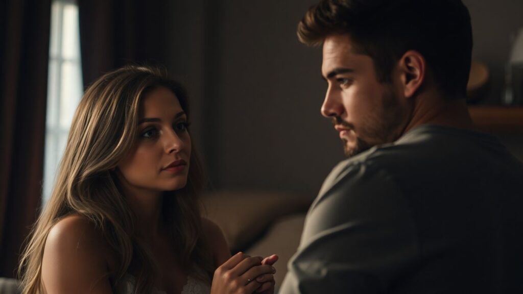 Couple watching another person intimately.