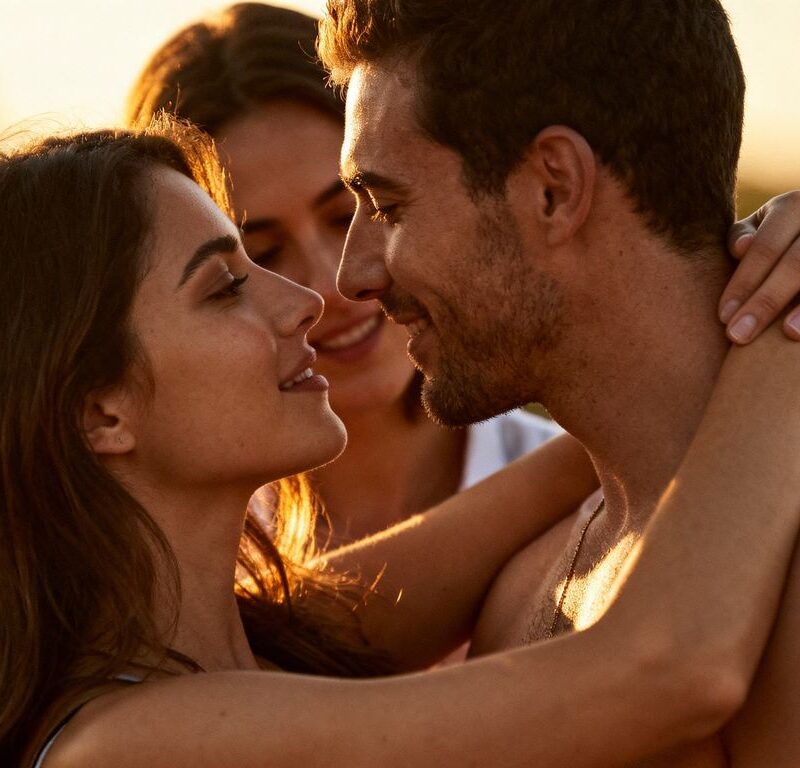 Couples engaging in mutual masturbation, intimate connection.