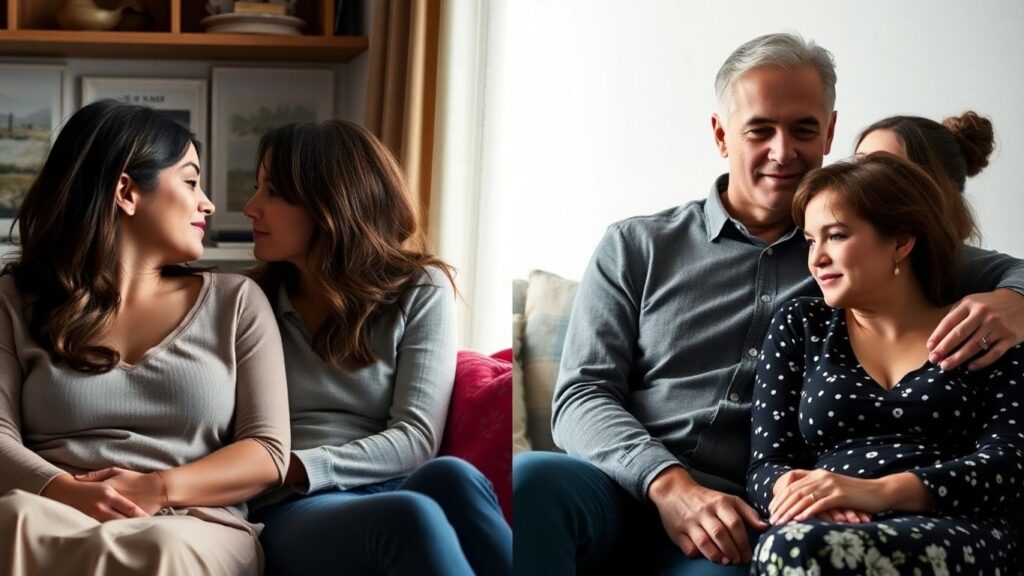 Couples in different relationship dynamics