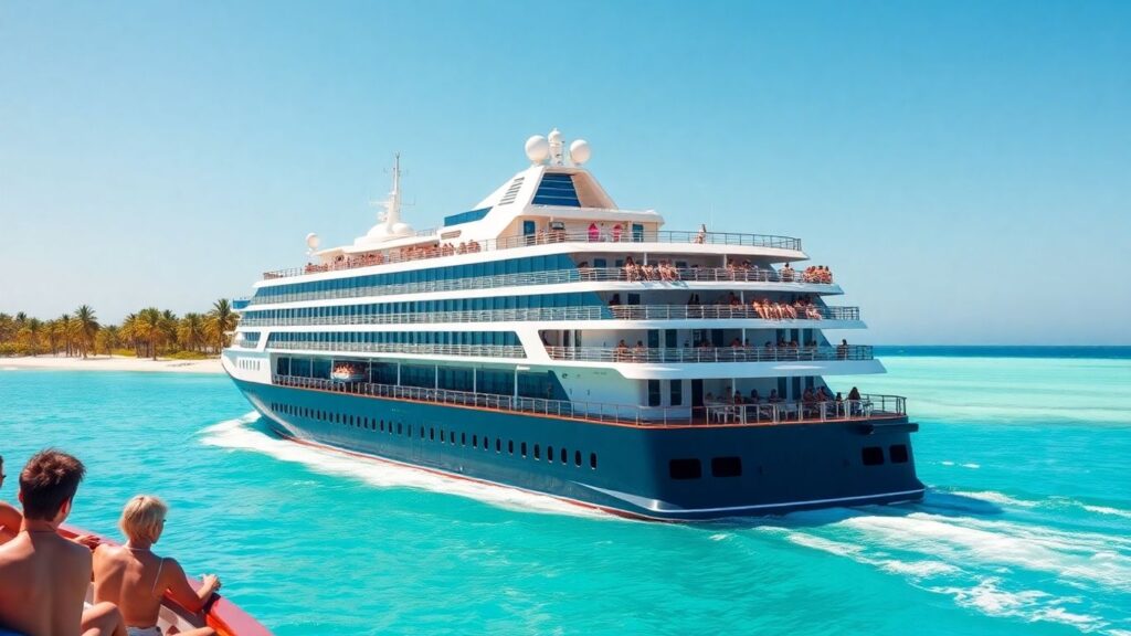 Couples relaxing on a luxury cruise ship in Caribbean