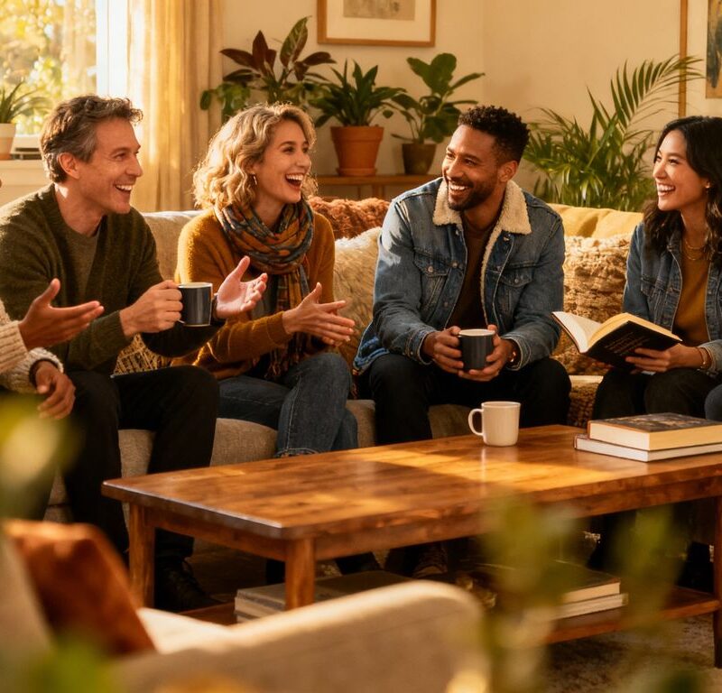 People connecting and socializing in a community setting.