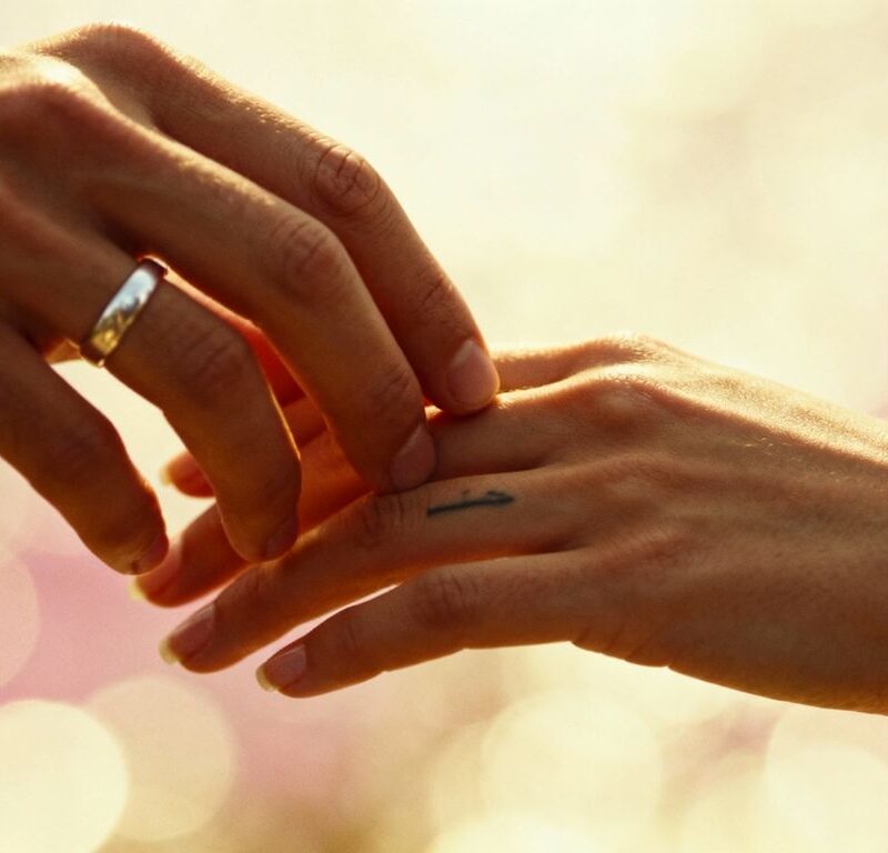 Two hands engaged in mutual masturbation, intimate touch.