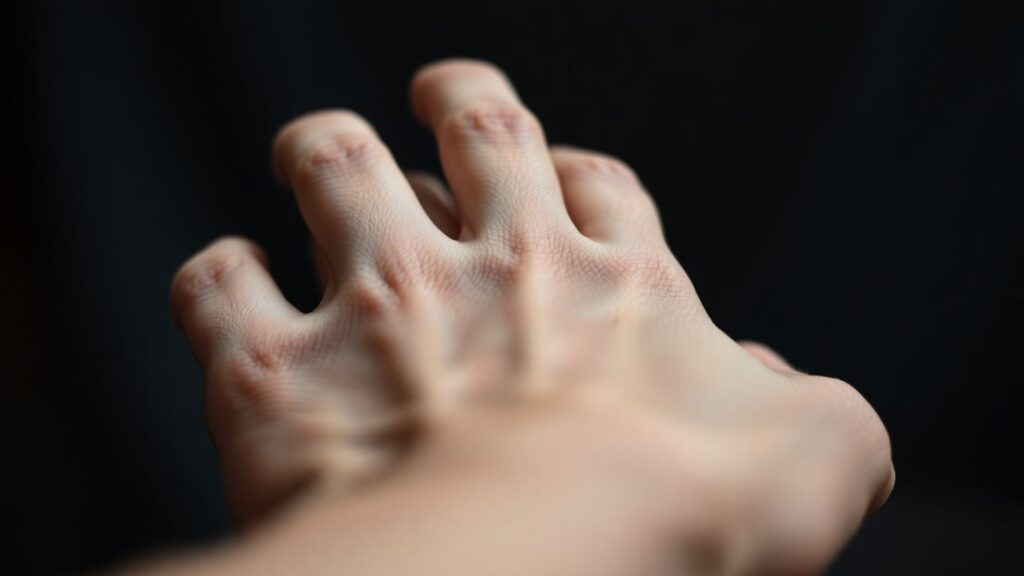 Two hands touching intimately, symbolizing connection.