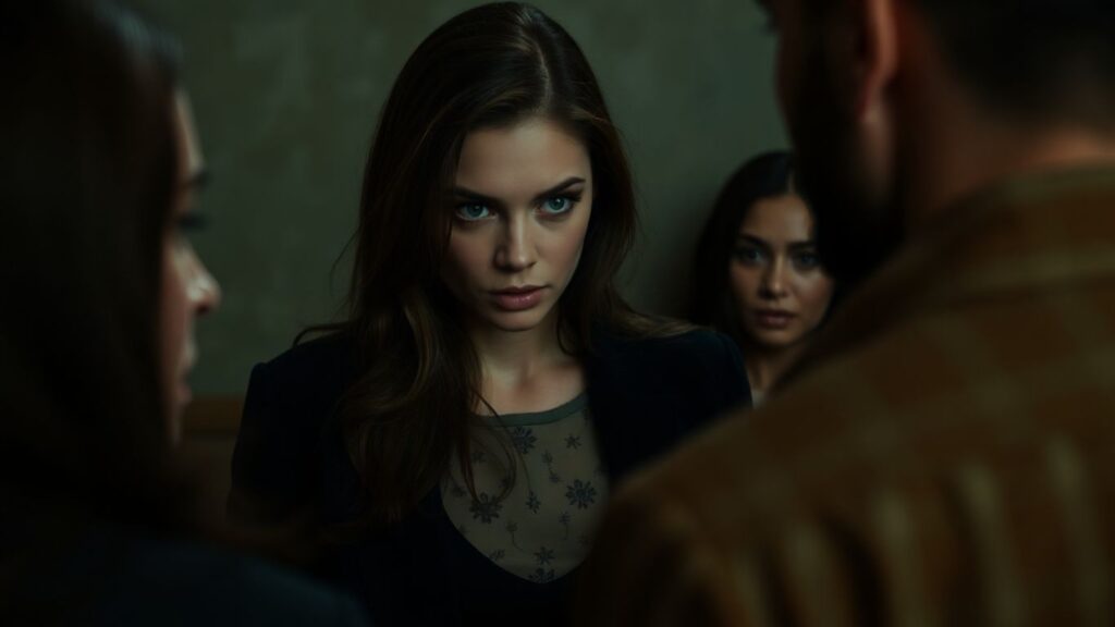 Woman watching partner with another person