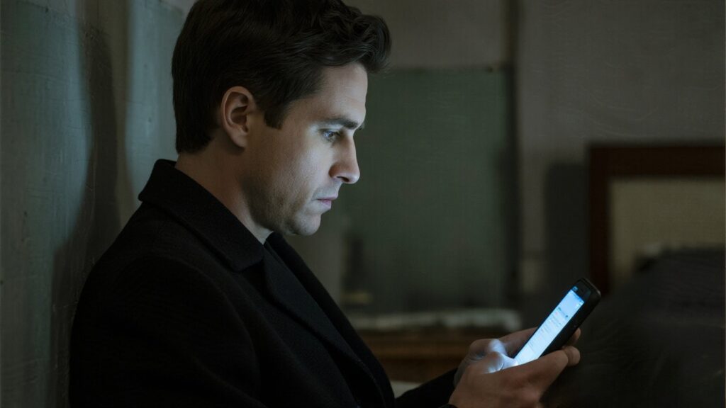 Person using social media on a smartphone.