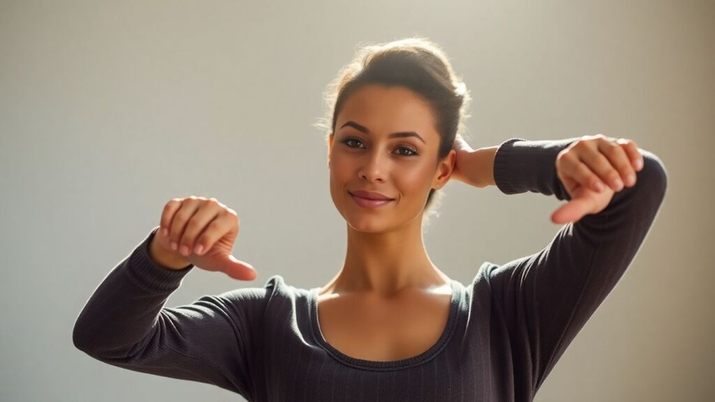 Confident person embracing self-love and body positivity.