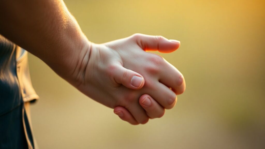 Couple's hands intertwined intimately