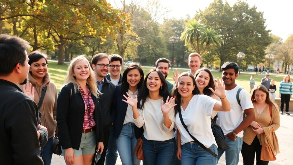 People enjoying a public gathering.