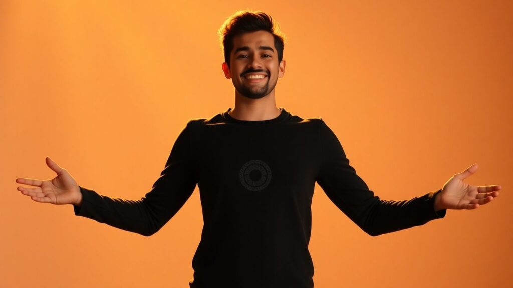 Person embracing their body with confidence.