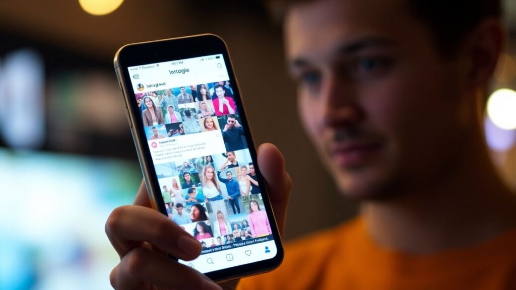 Person scrolling through social media on phone