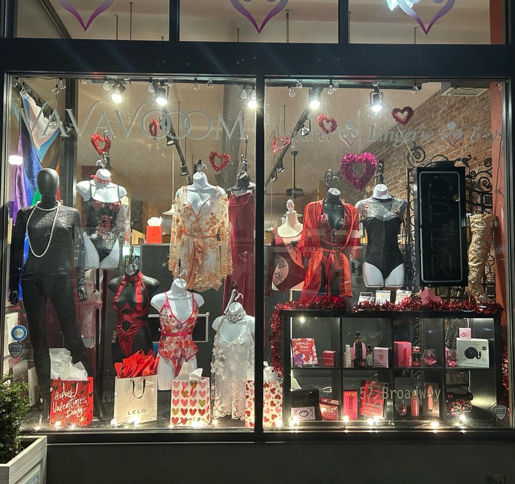 Exterior of the VaVaVooom boutique in downtown Asheville, North Carolina