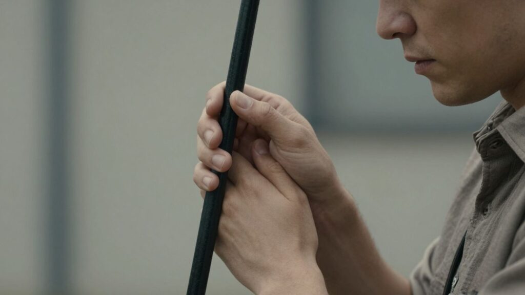 Couple discussing boundaries before erotic flagellation scene.