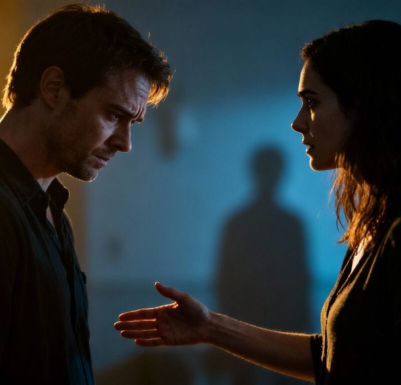 Couple in a tense relationship standoff.