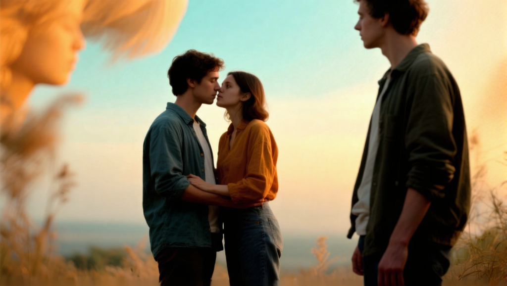 Couple with a third person observing.